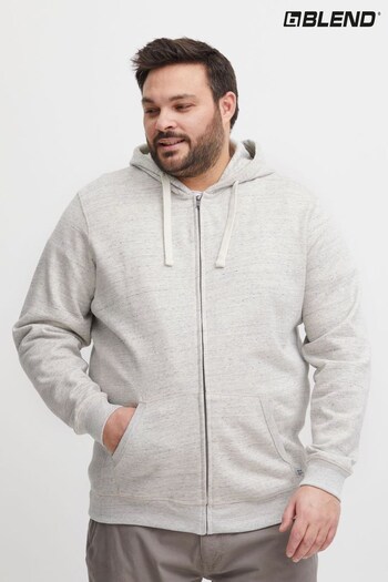 Blend Grey Alton Zip Through Hooded Sweatshirt (Q69520) | £30