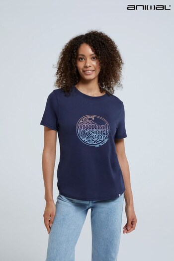 Animal Womens Blue Carina Organic Graphic T-Shirt (Q69525) | £25