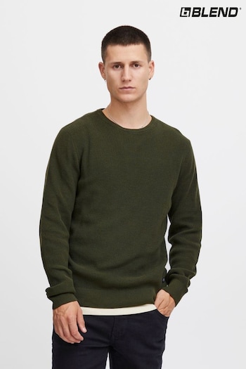 Blend Green Codford Lightweight Knitted Pullover Jumper (Q69530) | £30
