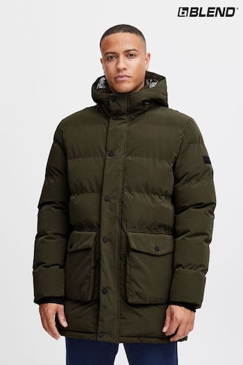 Blend Green Quilted Parka Jacket with Hood (Q69543) | £130