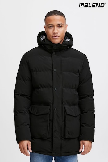 Blend Black Quilted Parka Jacket with Hood (Q69544) | £130
