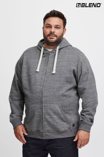 Blend Grey Alton Zip Through Hooded Sweatshirt (Q69556) | £30