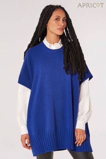 Apricot Blue Mixed Panel Oversize Poncho Jumper (Q69582) | £35