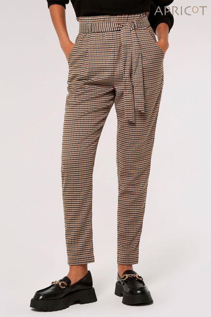Checkered paper bag trousers new arrivals