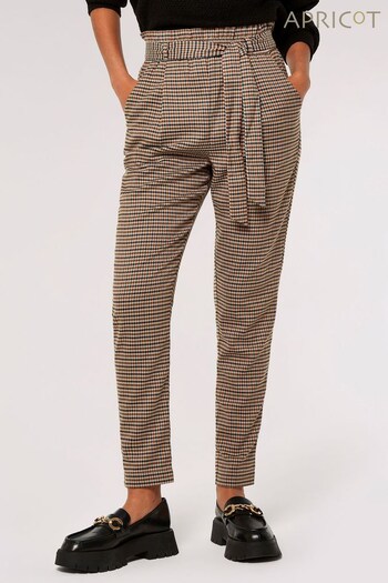 Apricot Brown Heritage Check Paperbag Trousers (Q69594) | £35