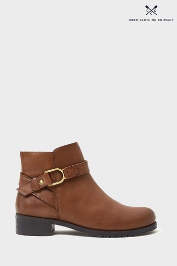 Crew Clothing Company Brown Leather Ankle Boots (Q69650) | £110