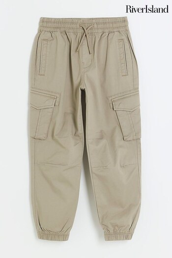 River Island Natural Boys Hatch Cargo Trousers mit (Q69664) | £18 - £22