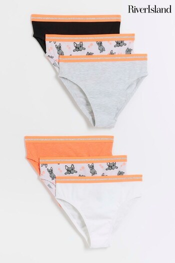 River Island Pink Girls Multipack of 6 Frenchie Briefs (Q69666) | £12 - £15