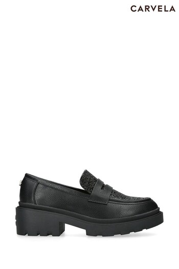Carvela Boulder Loafer Jewel Black Shoes (Q69685) | £99