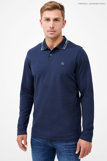 French Connection Nights Courtworth Long Sleeve Polo Shirt (Q69746) | £25