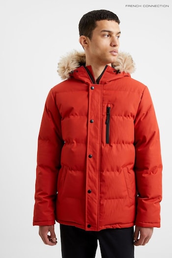 French Connection Burnt Orange Mid Length Row Parka (Q69766) | £110