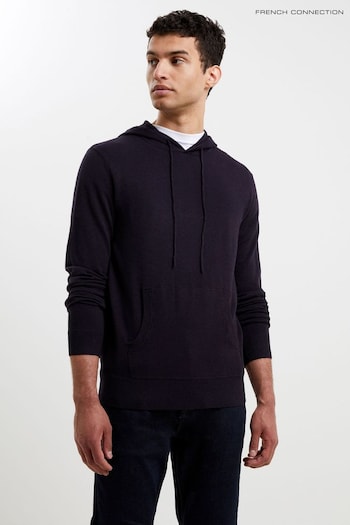French Connection Blue Supersoft Hooded Knit Hoodie (Q69773) | £40
