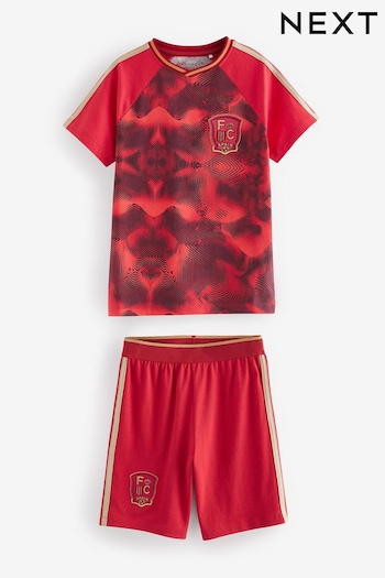 Red/Gold Spain Single Short Pyjamas (4-14yrs) (Q69988) | £11 - £16