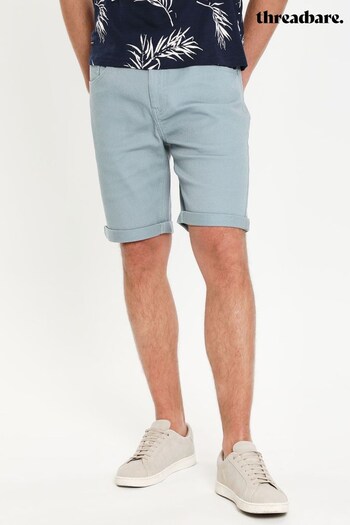 Threadbare Blue Cotton Chino Shorts With Stretch (Q70143) | £20