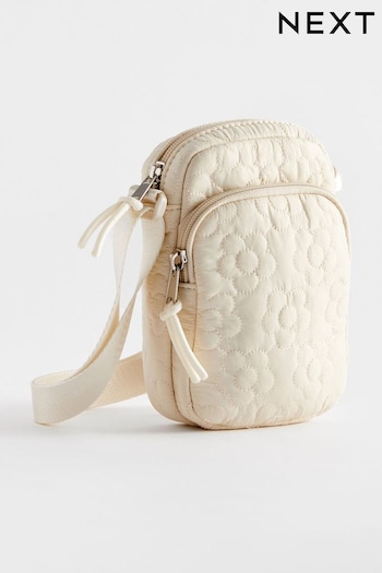 Cream Daisy Quilted Cross-Body Bag (Q70144) | £15