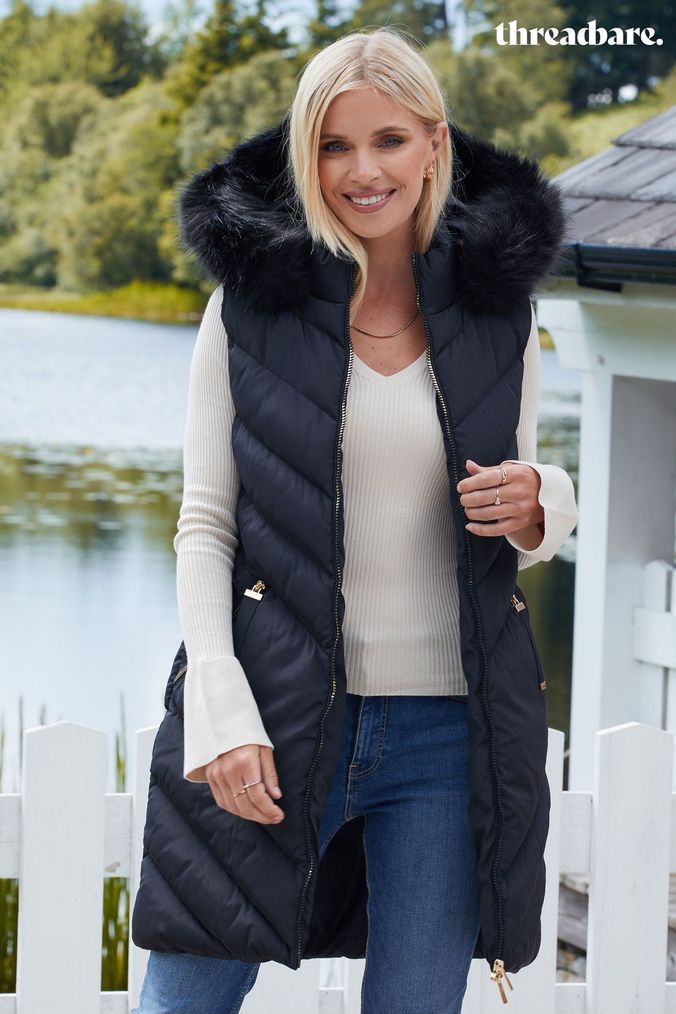 Womens black on sale gilet uk