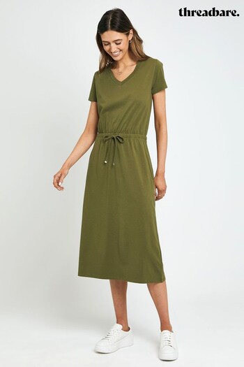Threadbare Green Cotton Jersey Midi Dress (Q70320) | £26