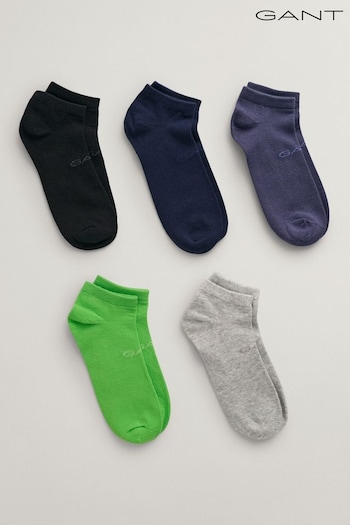 GANT Teens Green Tonal Logo Sneaker Socks 5 Pack (Q70348) | £20