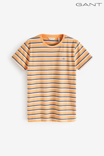GANT Orange Shield Teens Striped T-Shirt (Q70399) | £40