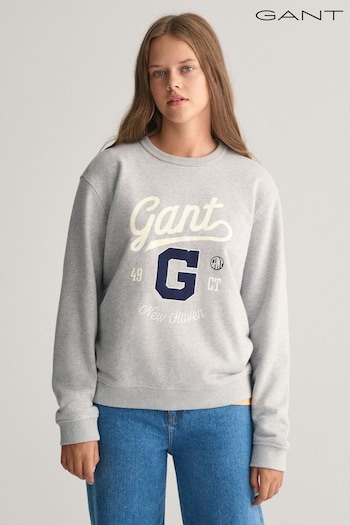 GANT Teens Grey Graphic Crew Neck Sweatshirt (Q70422) | £80