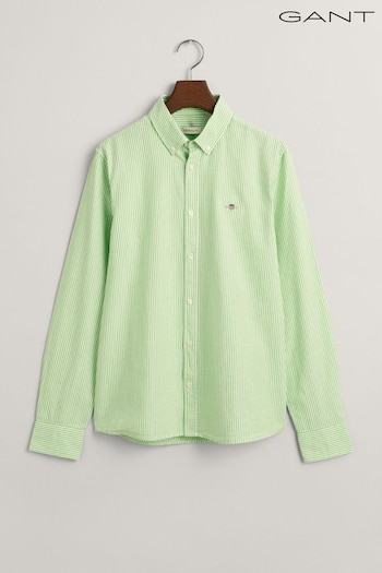 GANT Teens Green Striped Oxford Shirt (Q70429) | £60