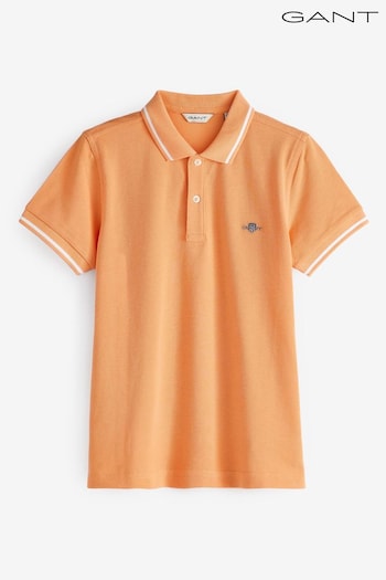 GANT Orange Tipped Piqué Teens Polo Shirt (Q70450) | £55