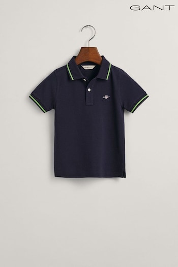 GANT Kids Tipped Shield Piqué Polo Cream Shirt (Q70462) | £45