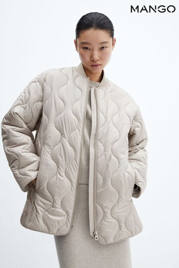 Mango Grey Waterproof Oversized Quilted Anorak Coat (Q70518) | £80