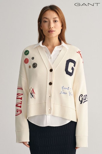 GANT Cropped Varsity Cardigan (Q70569) | £190