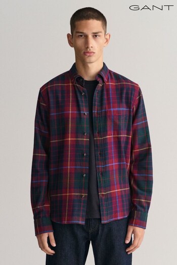 GANT Red Regular Fit Flannel Checked Shirt (Q70619) | £100