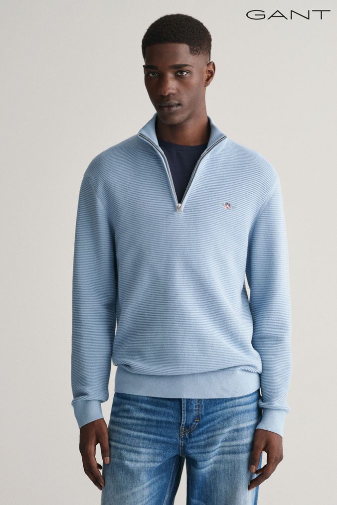 Mens gant clearance half zip jumper