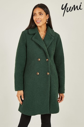 Yumi Green Teddy Bear Coat (Q70721) | £75