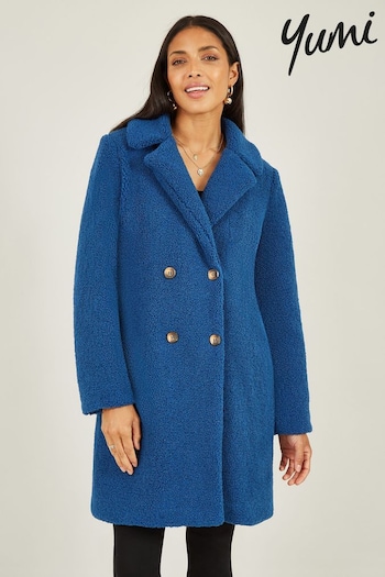 Yumi Blue Teddy Bear Coat (Q70726) | £75