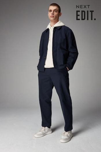 Navy Blue EDIT Ripstop Trousers (Q70747) | £40