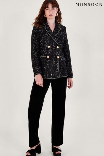 Monsoon Black Poppy Tweed Jacket (Q70760) | £120