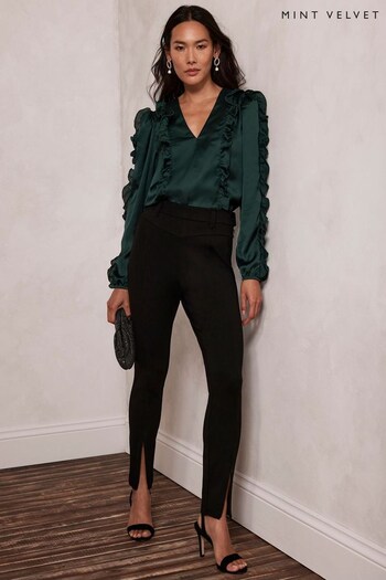 Mint Velvet Black High Rise Slim Trousers (Q70793) | £79