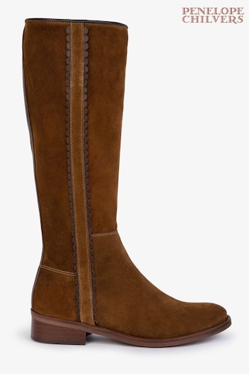 Penelope Chilvers Posada Rociera Suede Brown Boots (Q70876) | £339