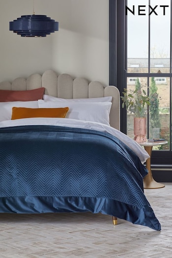 Navy Blue Madison Quilted Bedspread (Q70964) | £50 - £90