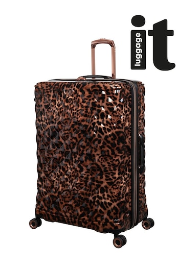 IT Luggage Brown Indulging Leopard Print Large Suitcase (Q71027) | £80
