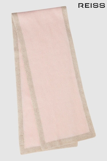 Reiss Pink Harper Wool Ribbed Scarf (Q71058) | £38