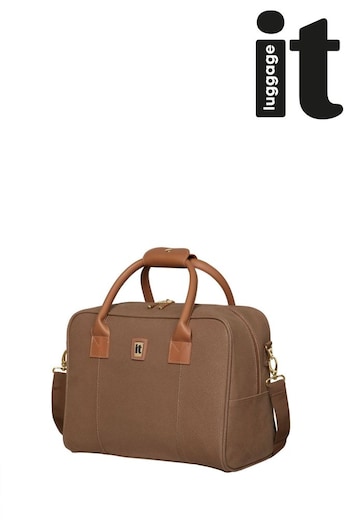 IT Luggage Brown Enduring Tan Small Holdall Bag with Shoulder Strap (Q71060) | £35
