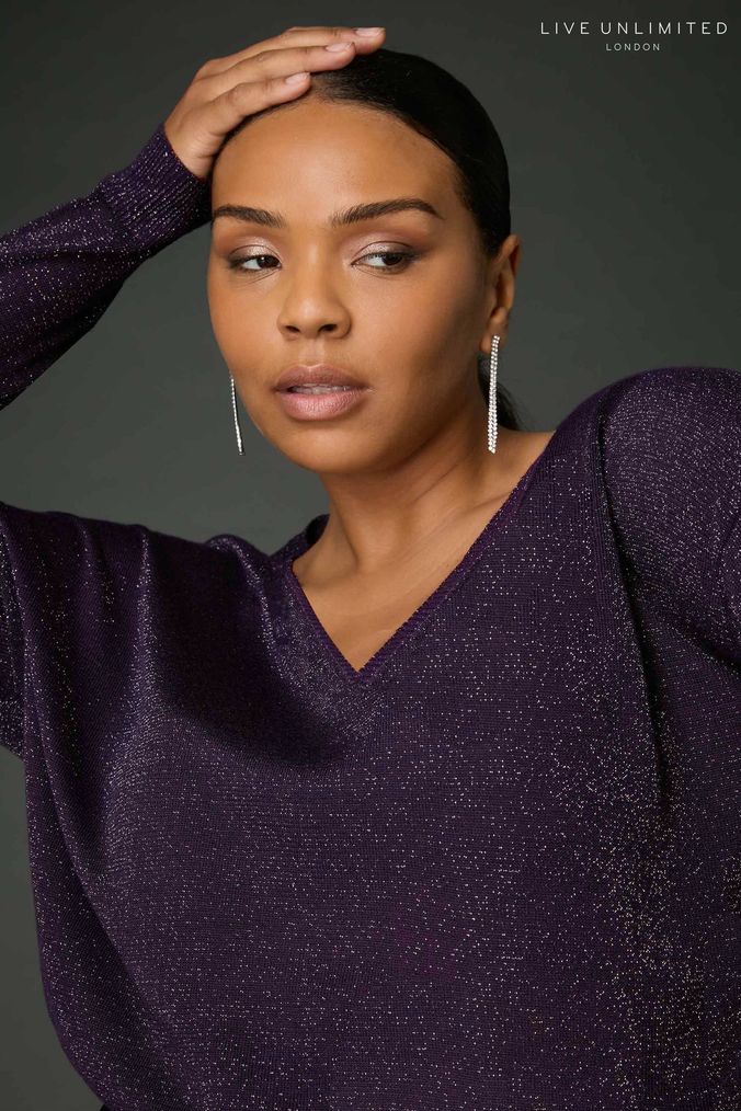 Buy Women s Jumpers Purple Longline Long Sleeve Knitwear Online