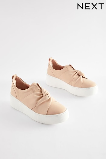 Nude Signature Forever Comfort® Leather Chunky Wedges Platform Trainers (Q71142) | £54