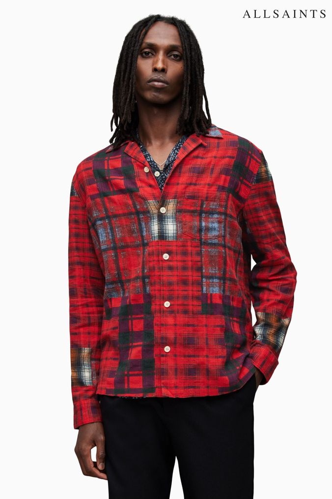 All saints red tartan dress on sale