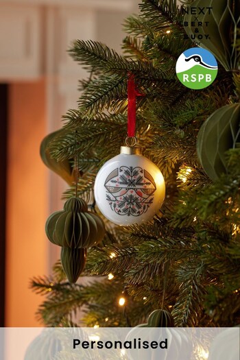 Personalised RSBP Charity Christmas Bauble by Bert Fowler of Bert & Buoy (Q71201) | £11