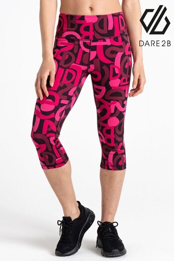 Dare 2b Pink Influential 3/4 Running Leggings (Q71232) | £28