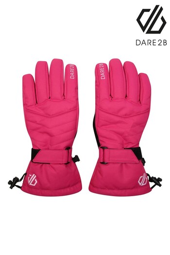 Dare 2b Womens Pink Acute Waterproof Ski Gloves (Q71300) | £25