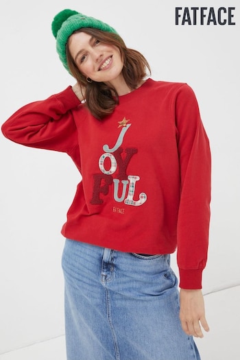 FatFace Red Joyful Graphic Sweatshirt (Q71355) | £42.50