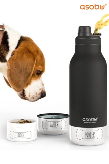 Asobu Black Buddy 3-in-1 Dog Bowl Water Bottle (Q71378) | £38