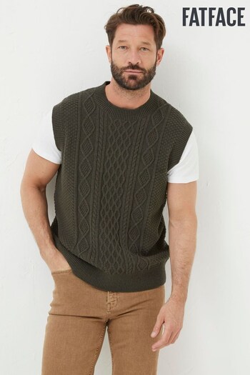 FatFace Brown Carter Cable Knitted Tank Top (Q71380) | £45